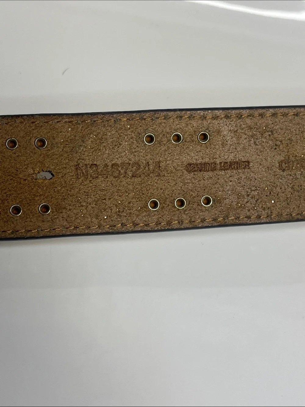 Nocona Tan Leather Belt with Crystal Starburst Accents